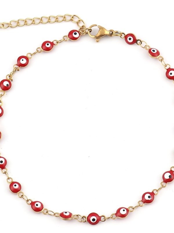 Red Evil Eye Anklet for Women
